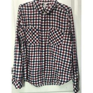 Forever 21 Medium Blue and Red Flannel